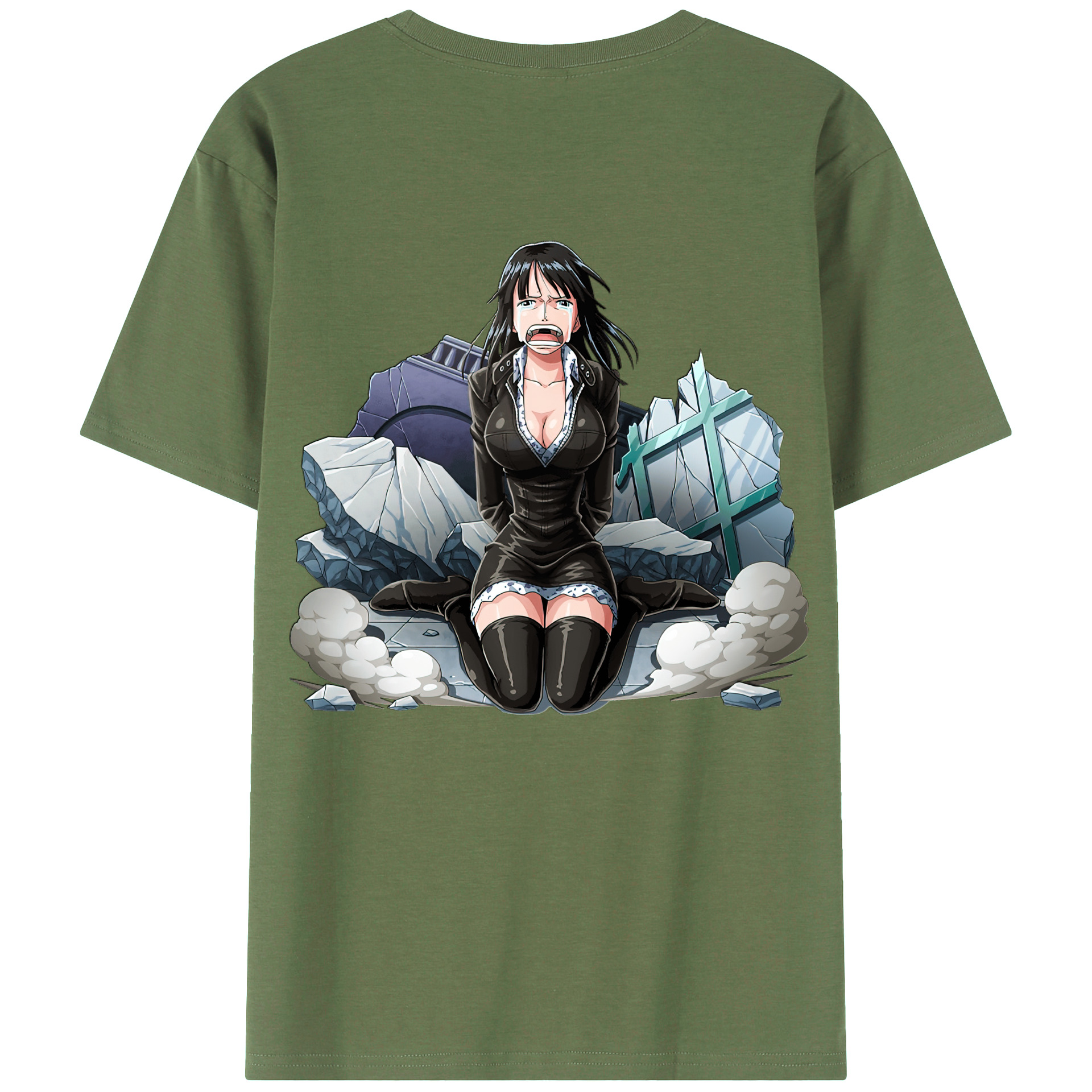 ワンピース ニコ・ロビン ONE PIECE Nico Robin 綿100％ メンズ半袖Tシャツ（バックプリント） 通気性
